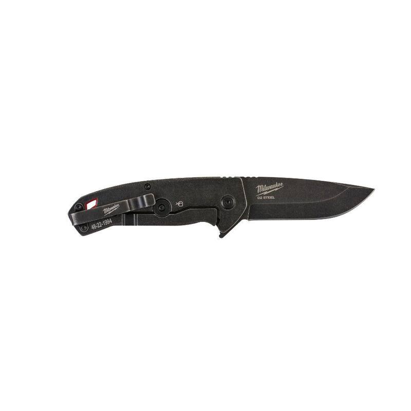 Milwaukee 3 in. Hardline D2 Steel Smooth Blade Pocket Folding Knife & 3 in. Hardline D2 Steel Serrated Blade Pocket Folding Knife - 48-22-1994-48-22-1998