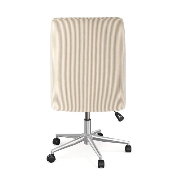 Martha Stewart Maeve Upholstered Office Chair in Beige Stripe/Polished Nickel - CH-231216-3-1-BG-MS