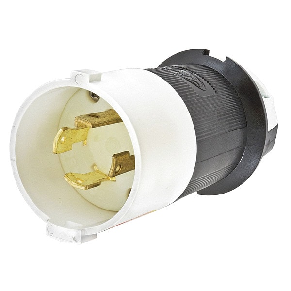 Hubbell 30A Twist-Lock Plug 3P 4W 480VAC L16-30P BK/WT - HBL2731S