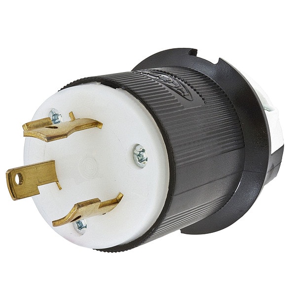 Hubbell 30A Twist-Lock Plug 2P 3W 480VAC L8-30P BK/WT - HBL2641