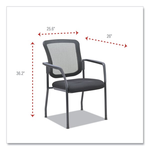 Alera Elusion Series Mesh Back Stacking Guest Chair, 26" x 25.6" x 36.2", Black - ALEEL4314