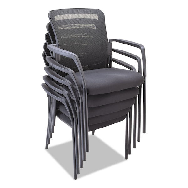 Alera Elusion Series Mesh Back Stacking Guest Chair, 26" x 25.6" x 36.2", Black - ALEEL4314
