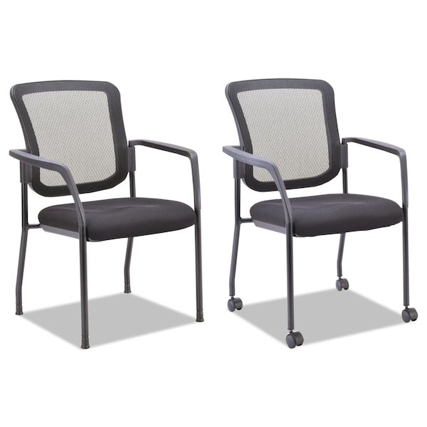 Alera Elusion Series Mesh Back Stacking Guest Chair, 26" x 25.6" x 36.2", Black - ALEEL4314