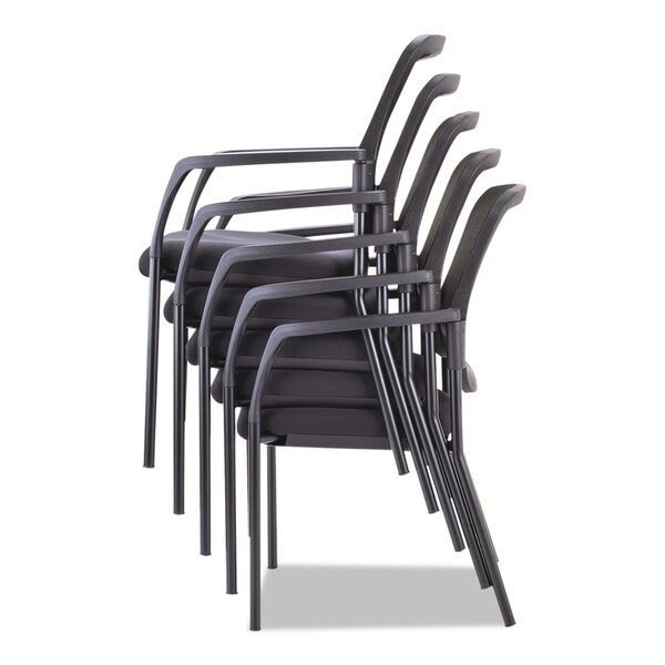 Alera Elusion Series Mesh Back Stacking Guest Chair, 26" x 25.6" x 36.2", Black - ALEEL4314