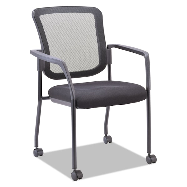 Alera Elusion Series Mesh Back Stacking Guest Chair, 26" x 25.6" x 36.2", Black - ALEEL4314