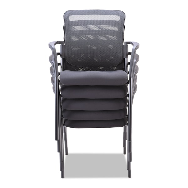 Alera Elusion Series Mesh Back Stacking Guest Chair, 26" x 25.6" x 36.2", Black - ALEEL4314