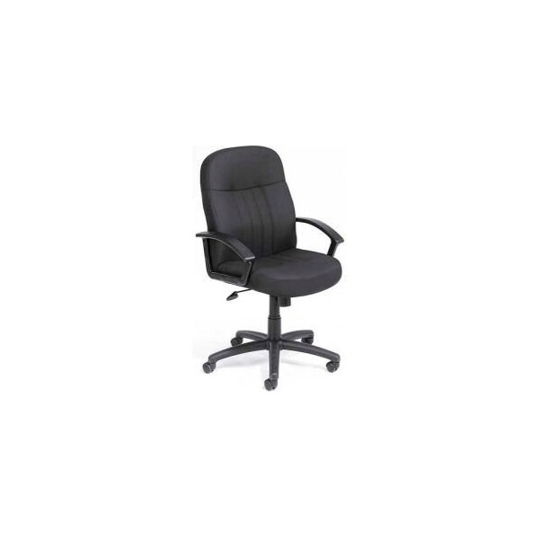 Global Equipment Boss Managers Office Chair with Arms - Fabric - Mid Back - Black - B8306-BK