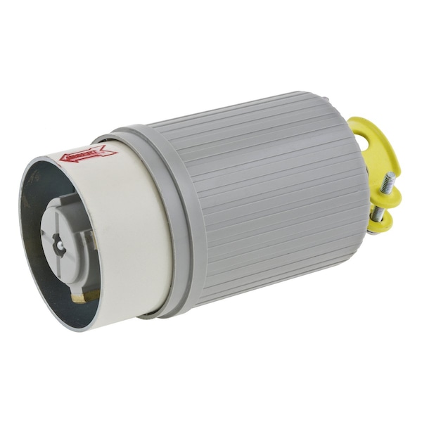 Hubbell 50A Hospital Locking Plug 2P 3W 250VAC GY, Phase: 1 - HBL25525