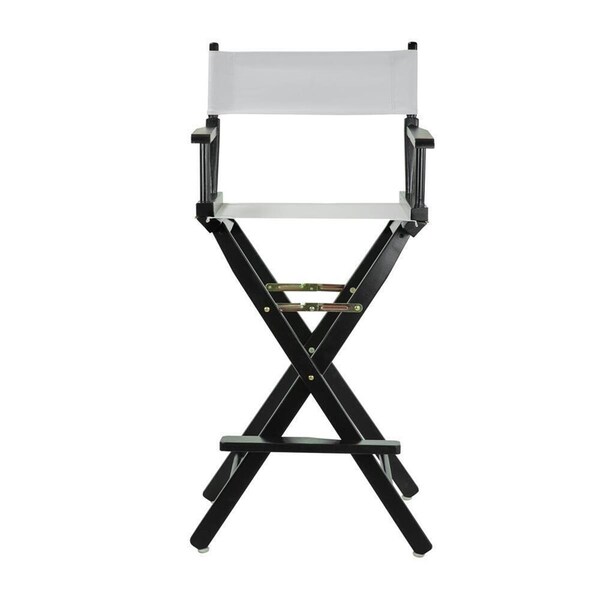 Casual Home 230-02-021-29 30 in. Directors Chair Black Frame with White Canvas - 230-02/021-29