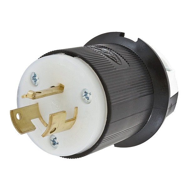 Hubbell 20A Twist-Lock Plug 2P 3W 250VAC BK/WT - HBL9965GCB