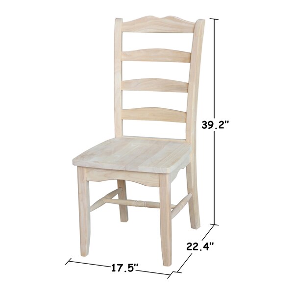 International Concepts Set of 2 Magnolia Chairs, Unfinished - C-9P