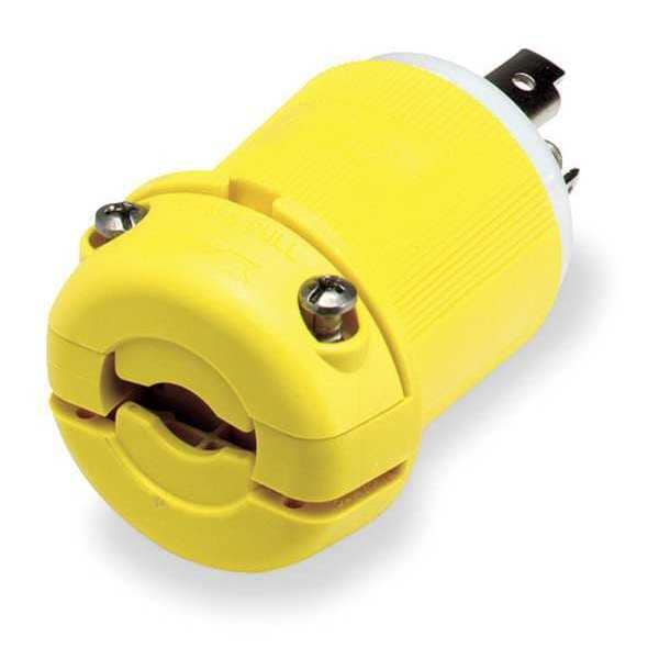 Hubbell 30A Marine Twist-Lock Plug 2P 3W 125VAC L5-30P YL - HBL26CM11