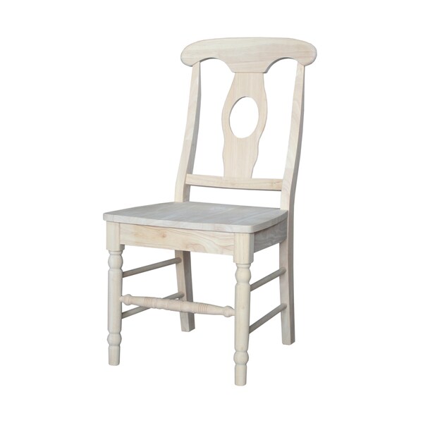 International Concepts Set of 2 Empire Chairs with Aolid Wood Seats, Unfinished - C-1202P