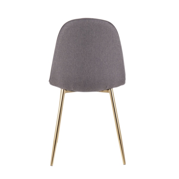 Lumisource Pebble Chair in Gold Steel and Charcoal Fabric, PK 2 - CH-PEBBLE AUCHAR2