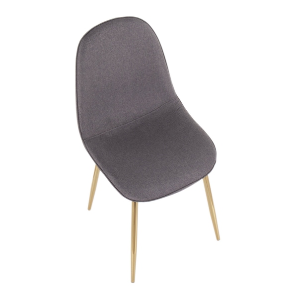 Lumisource Pebble Chair in Gold Steel and Charcoal Fabric, PK 2 - CH-PEBBLE AUCHAR2
