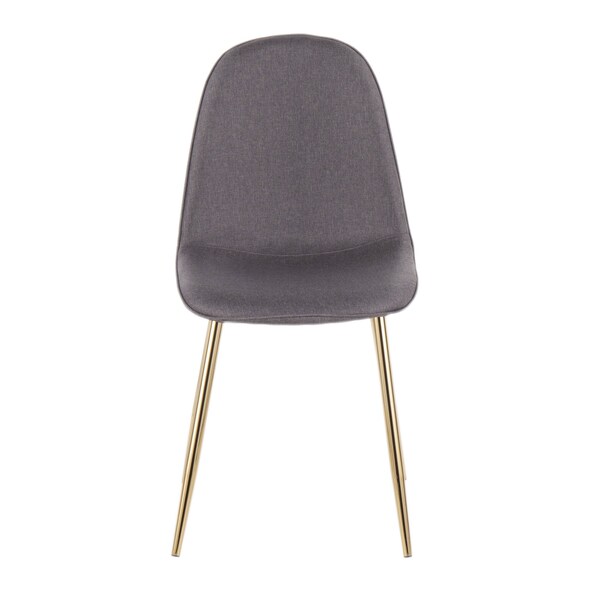 Lumisource Pebble Chair in Gold Steel and Charcoal Fabric, PK 2 - CH-PEBBLE AUCHAR2