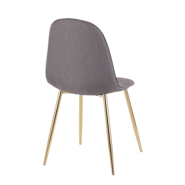 Lumisource Pebble Chair in Gold Steel and Charcoal Fabric, PK 2 - CH-PEBBLE AUCHAR2