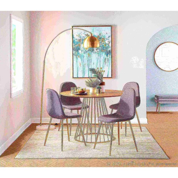 Lumisource Pebble Chair in Gold Steel and Charcoal Fabric, PK 2 - CH-PEBBLE AUCHAR2