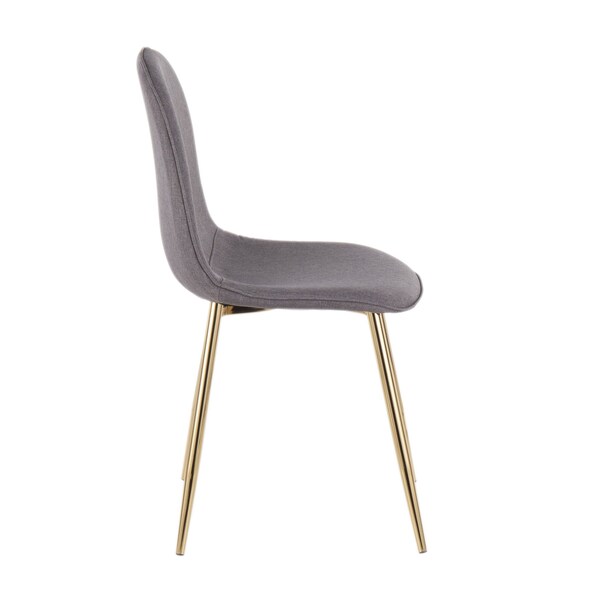 Lumisource Pebble Chair in Gold Steel and Charcoal Fabric, PK 2 - CH-PEBBLE AUCHAR2