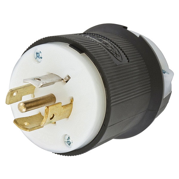 Hubbell 20A Twist-Lock Plug 4P 5W 277/480VAC L22-20P BK/WT - HBL2521