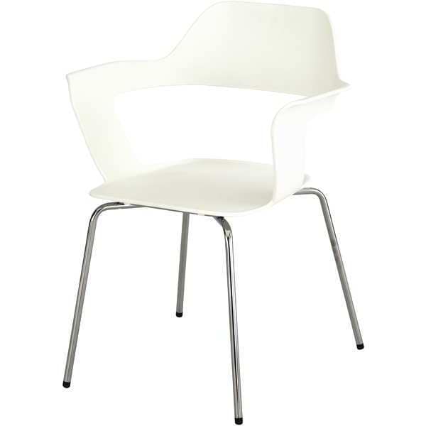 Safco Bandi Shell Stack Chair, White, PK2 - 4275WH