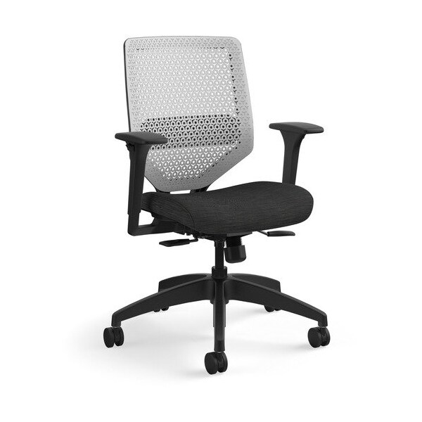 Hon SOLVE SERIES REACTIV BACK TASK CHAIR, SUPPORTS UP TO 300 LBS., INK SEAT/TITANIUM BACK, BLACK BASE - HONSVR1AILC10TK