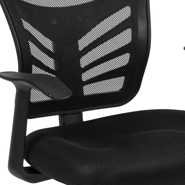 Flash Furniture Black Mesh Side Reception Chair with Chrome Sled Base - HL-0001B-BK-GG