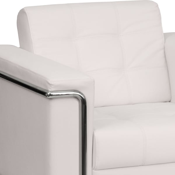 Flash Furniture Hercules Lesley Chair, White Back, 36-3/4 in W 33" L 32-1/2" H, Straight, Leather Seat - ZB-LESLEY-8090-CHAIR-WH-GG