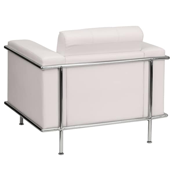 Flash Furniture Hercules Lesley Chair, White Back, 36-3/4 in W 33" L 32-1/2" H, Straight, Leather Seat - ZB-LESLEY-8090-CHAIR-WH-GG