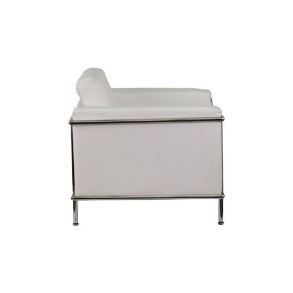 Flash Furniture Hercules Lesley Chair, White Back, 36-3/4 in W 33" L 32-1/2" H, Straight, Leather Seat - ZB-LESLEY-8090-CHAIR-WH-GG