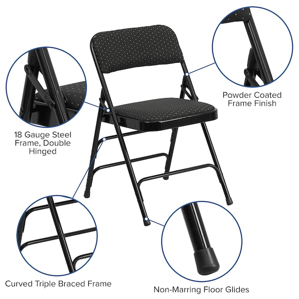 Flash Furniture Black Fabric Metal Chair - AW-MC309AF-BLK-GG