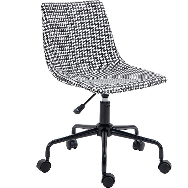 Isl Furnishings InterSpaceLiving Print Desk Chair Houndstooth Vinyl/Black - CH41DC-VL19-PC01