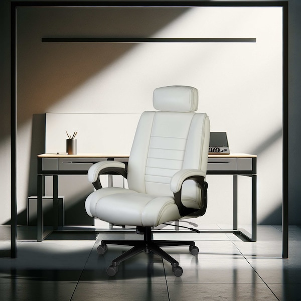 Regency DuraForce Big & Tall Ergonomic Executive Office Chair, 400 lbs Support, Cream - DUR001CR