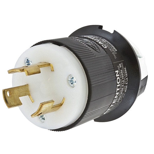 Hubbell 30A Twist-Lock Plug 3P 3W 125/250VAC BK/WT - HBL3331C