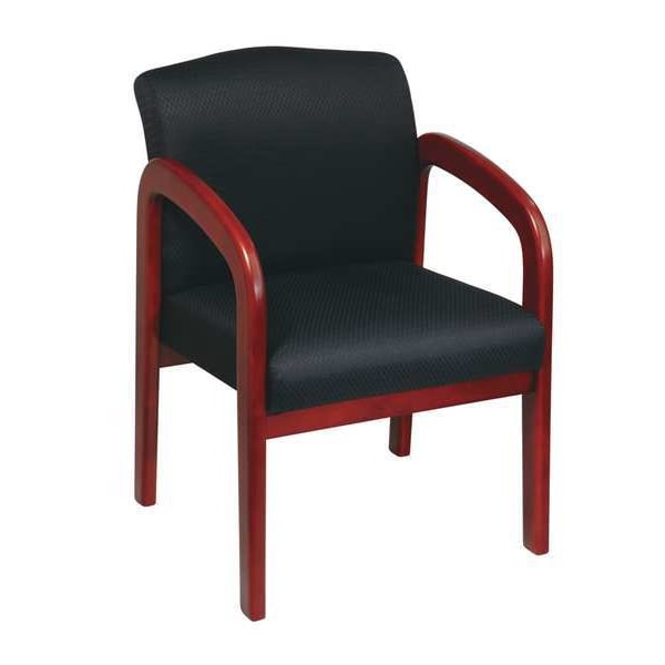 Office Star Collection: WD Visitors Chair, Black Seat, Black Back, 23" W 25-1/2" L 33-1/2" H, Fixed, Fabric Seat - WD387-363