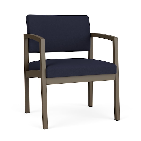 Lesro Lenox Steel Wide Guest Chair Metal Frame, Bronze, OH Navy Upholstery - LS1201