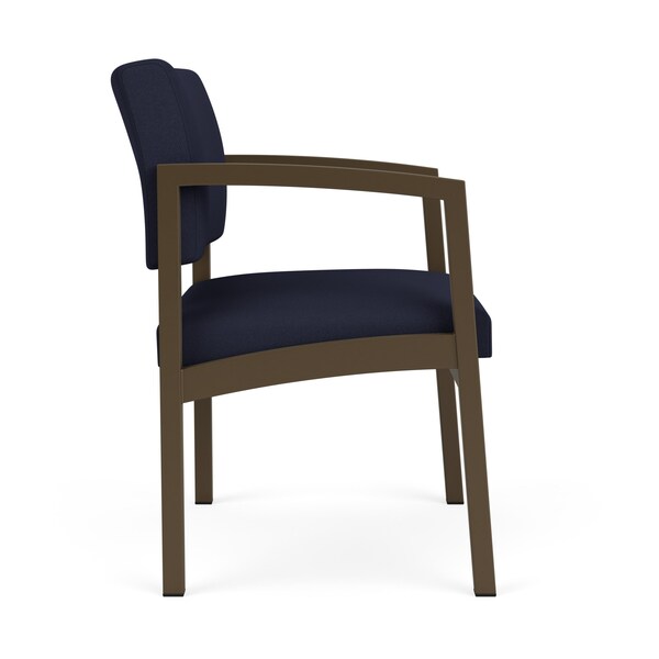 Lesro Lenox Steel Wide Guest Chair Metal Frame, Bronze, OH Navy Upholstery - LS1201