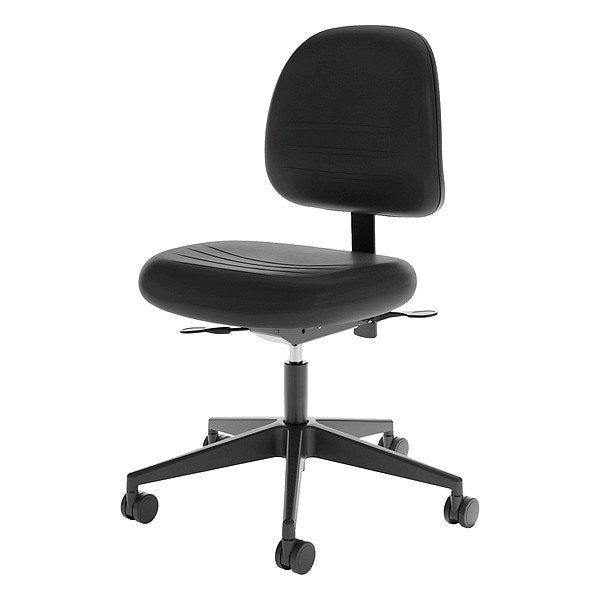 Cramer Polyurethane Task Chair, 16" to 21-3/4", No Arms, Black - RPMD2-252-2