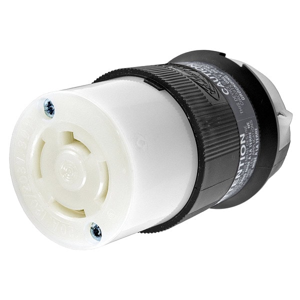 Hubbell 20A Twist-Lock Connector 4P 4W 120/208VAC BK/WT - HBL7413C