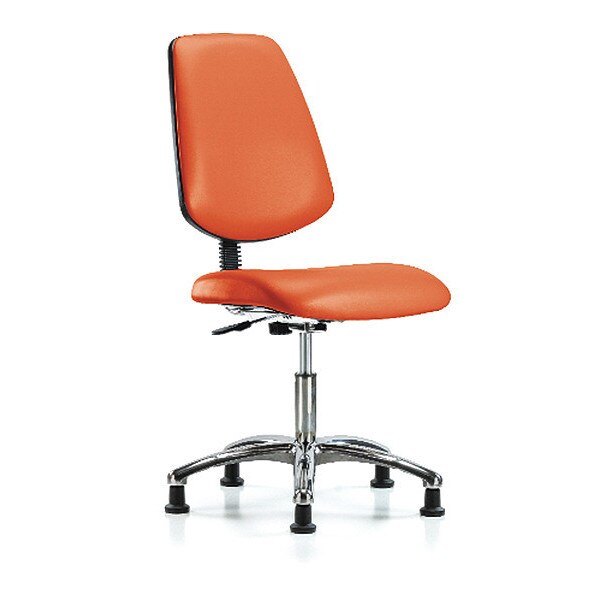 Blue Ridge Ergonomics Clean Room Chair 18" to 23" Height, Vinyl, Orange Kist - BR-CLR-VDHCH-MB-CR-RG-8613