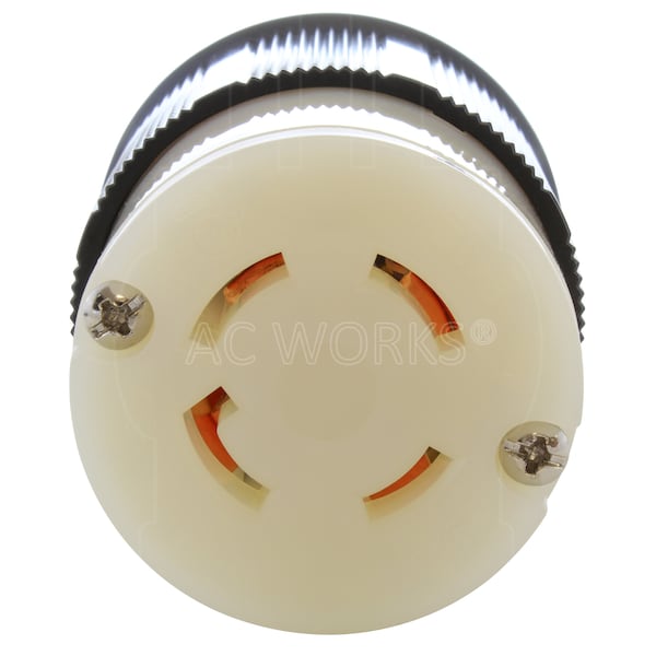 Ac Works NEMA L16-30R 3-Phase 30A 480V 4-Prong Locking Female Connector with UL, C-UL Approval in Black - ASL1630R-BK