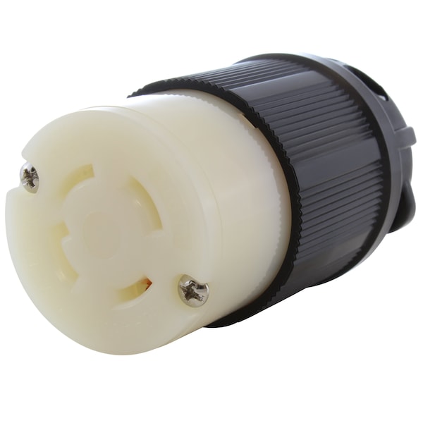 Ac Works NEMA L16-30R 3-Phase 30A 480V 4-Prong Locking Female Connector with UL, C-UL Approval in Black - ASL1630R-BK