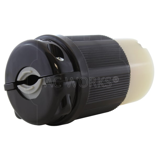 Ac Works NEMA L16-30R 3-Phase 30A 480V 4-Prong Locking Female Connector with UL, C-UL Approval in Black - ASL1630R-BK