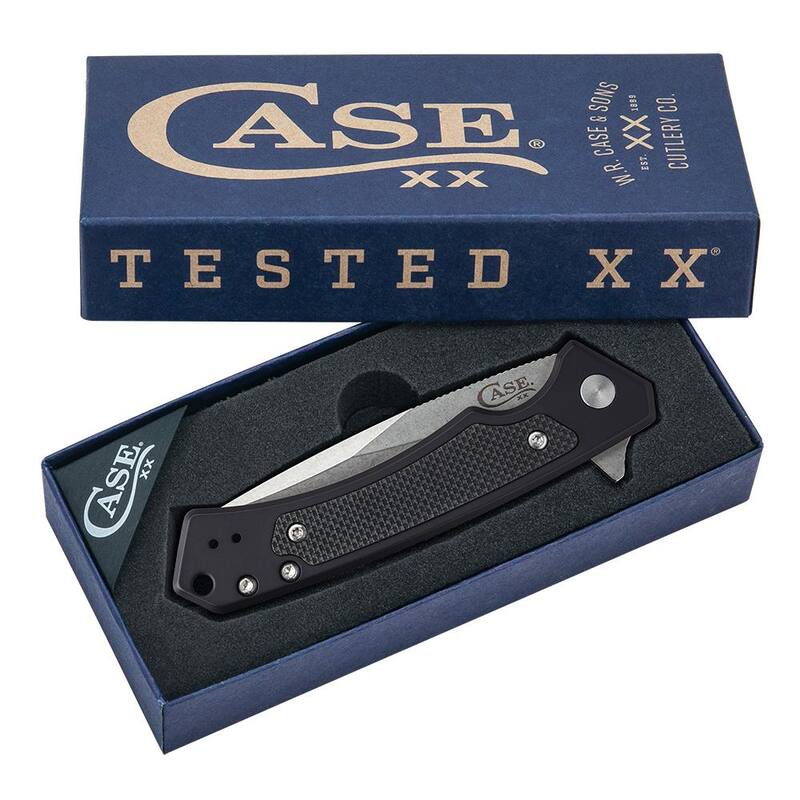 W.R. Case and Sons Cutlery Co. Anodized Aluminum Black Marilla Pocket Knife - FI25880