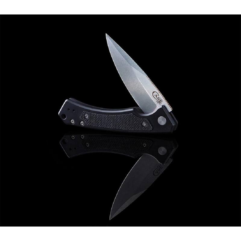 W.R. Case and Sons Cutlery Co. Anodized Aluminum Black Marilla Pocket Knife - FI25880