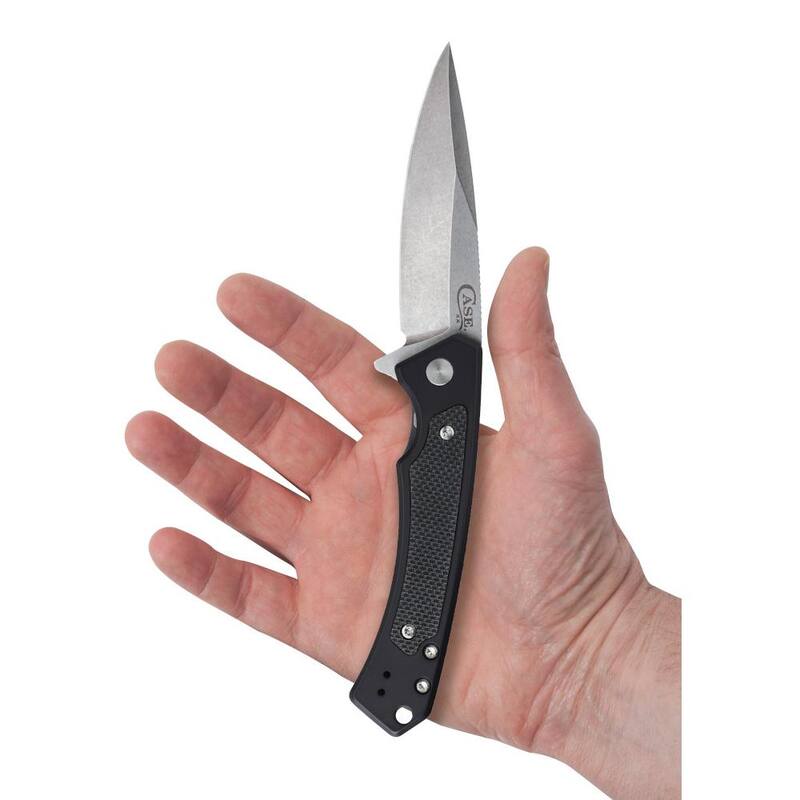 W.R. Case and Sons Cutlery Co. Anodized Aluminum Black Marilla Pocket Knife - FI25880