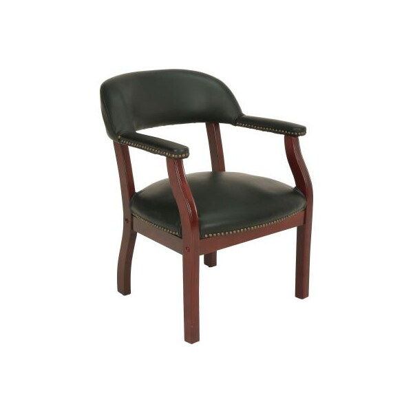 Boss Office Products Boss Conference Chair with Arms - Vinyl - Black - B9540-BK