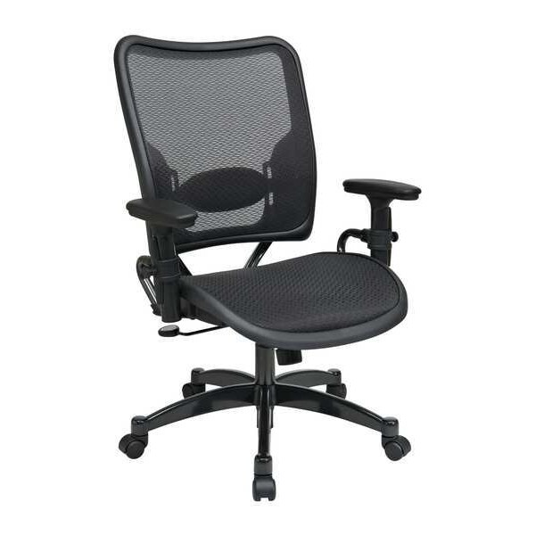 Office Star Desk Chair Desk Chair, Adjustable Arms, 17-3/4" to 22" Height, Mesh, Black - 6216
