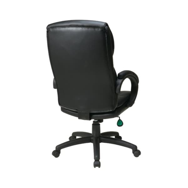 Office Star Exec Chair, Leather, Black, 18-21" Seat Ht - EC9230-EC3