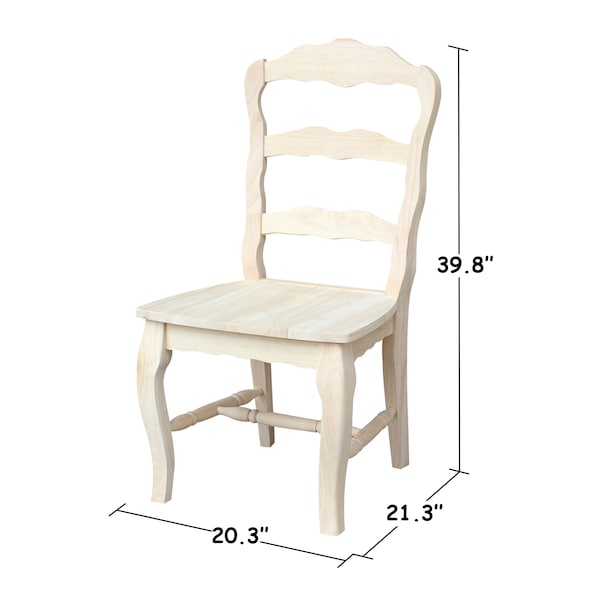 Whitewood Industries Set of 2 Versailles Side Chairs, Unfinished - C-920P